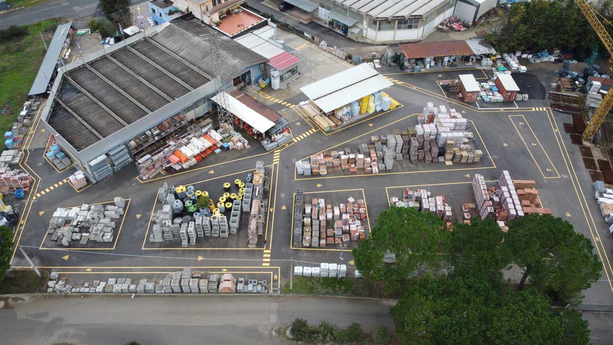 Punto vendita BigMat Arrighi e Brogi visto dall'alto